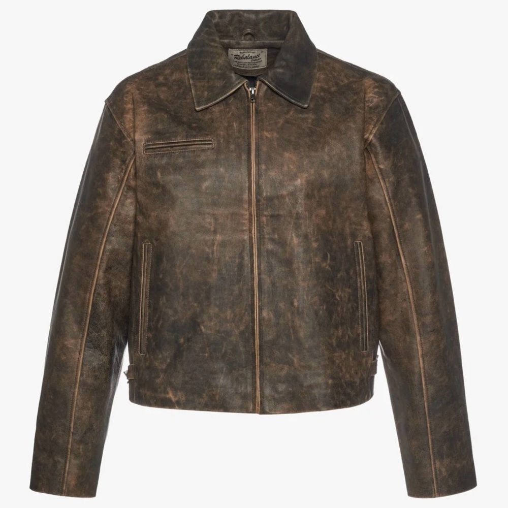 Rebalance Everyday Boxy Leather Jacket size Small